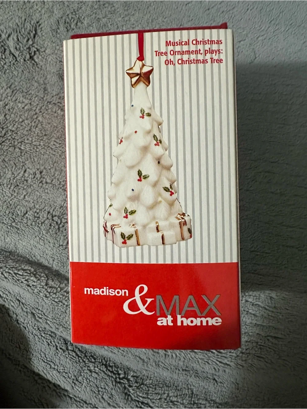 madison & MAX White Musical Ceramic Christmas Tree Ornament
